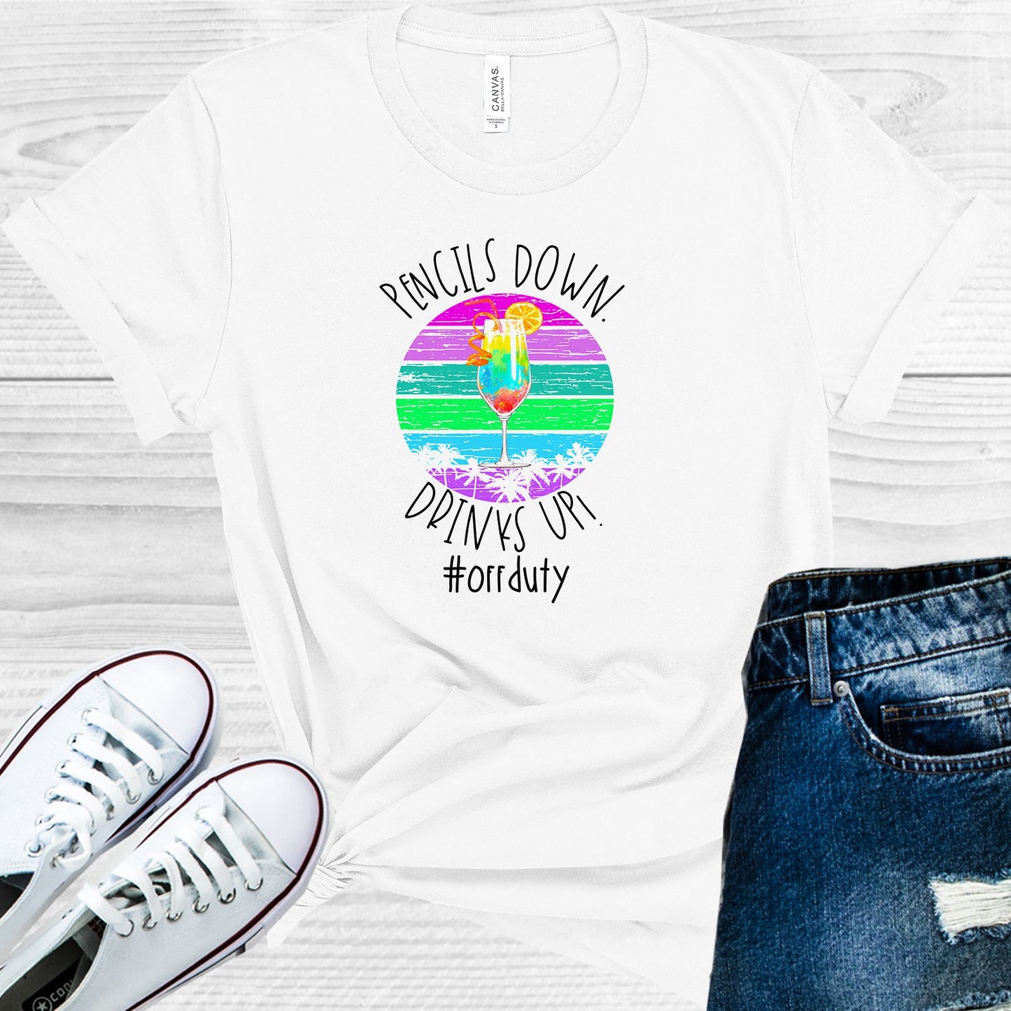 Pencils Down Drinks Up #offduty Graphic Tee Graphic Tee