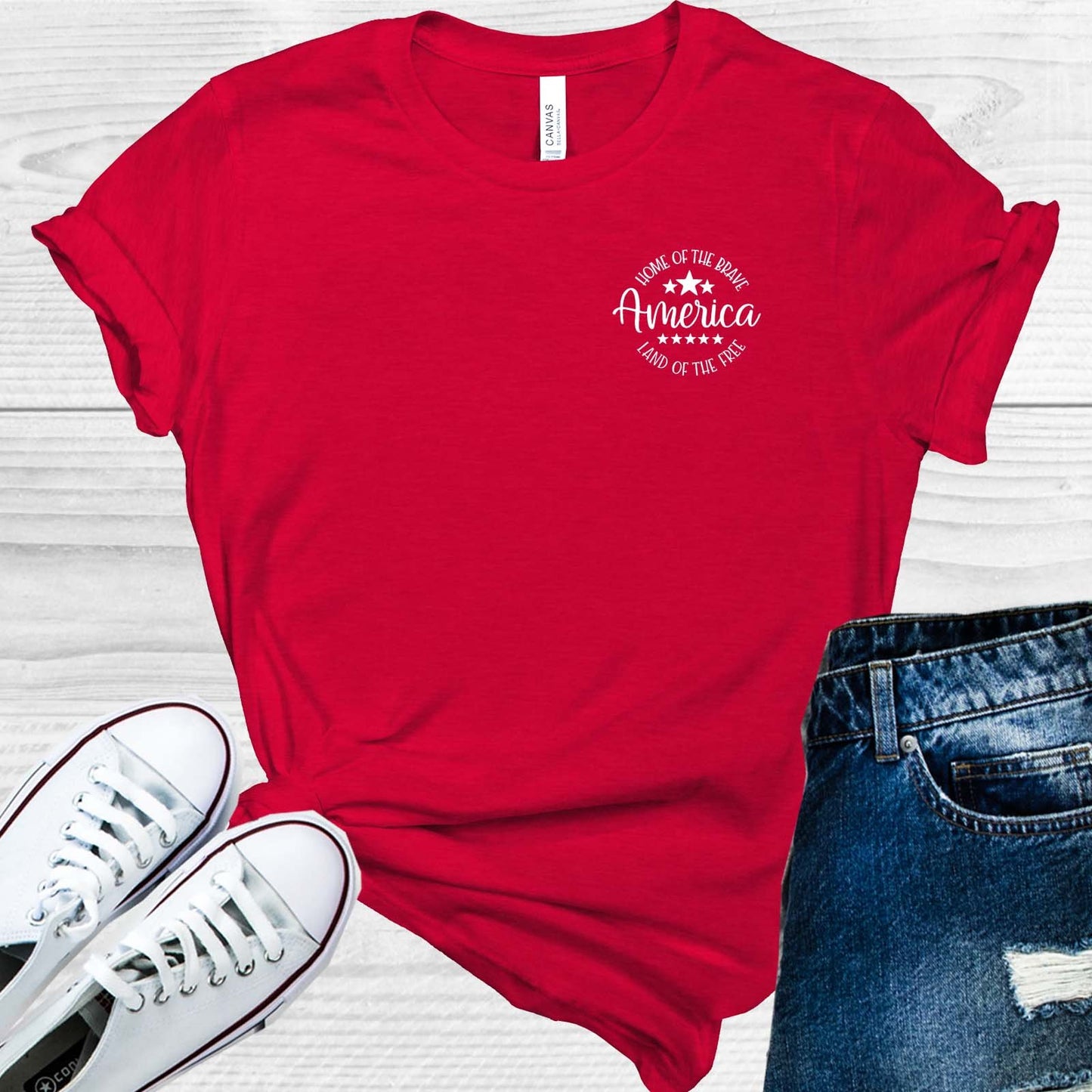 America Land Of The Free Home Brave Pocket Graphic Tee Graphic Tee