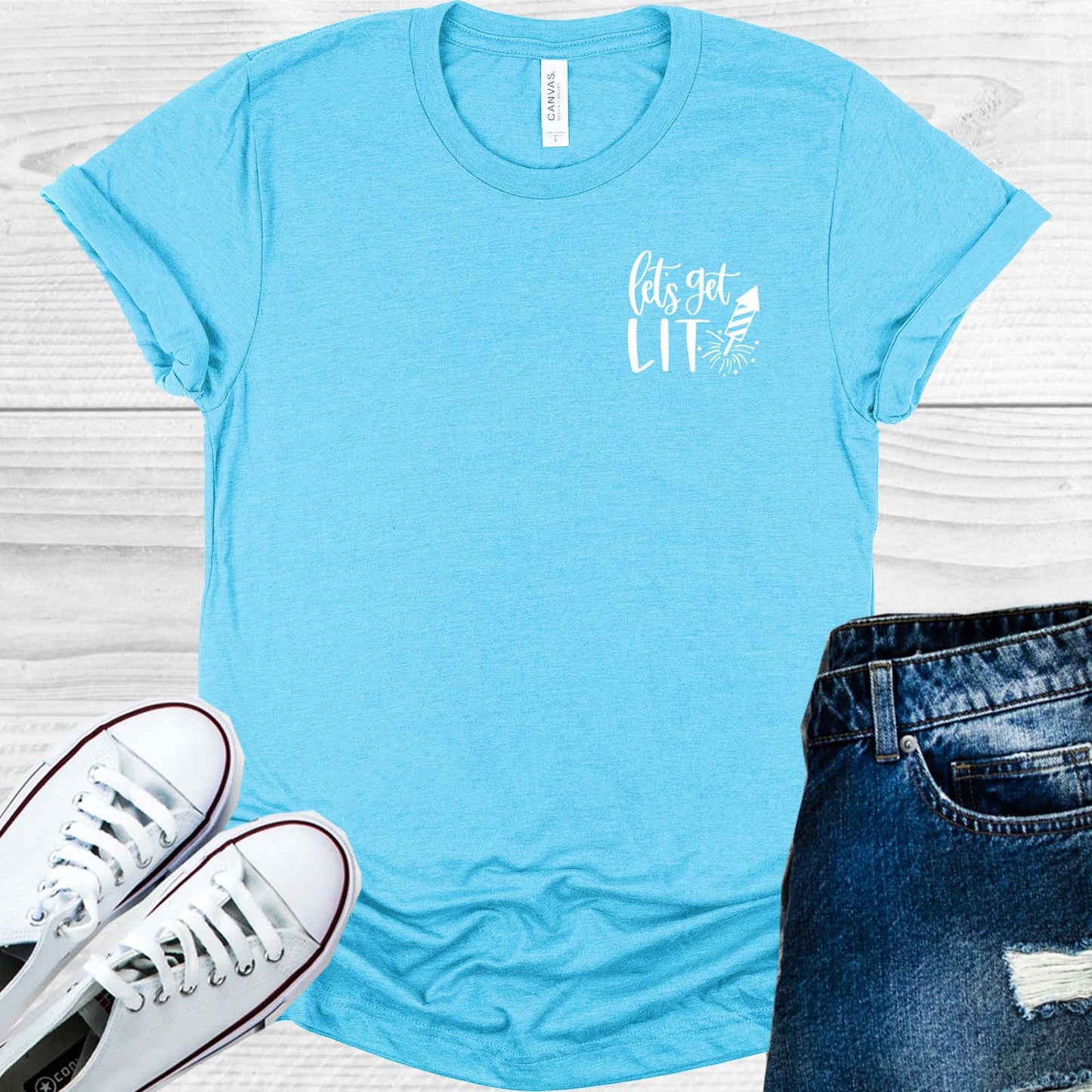 Lets Get Lit Pocket Graphic Tee Graphic Tee