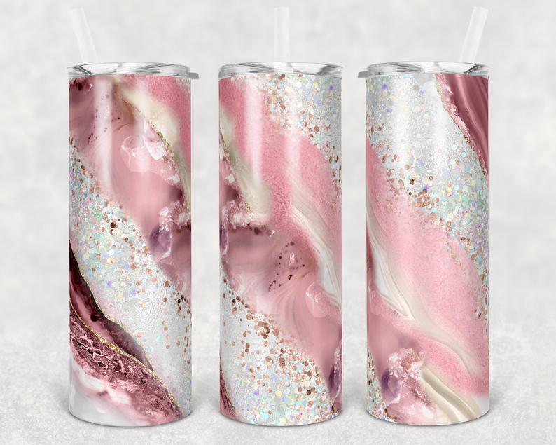 Pink Agate 20 Oz Skinny Tumbler