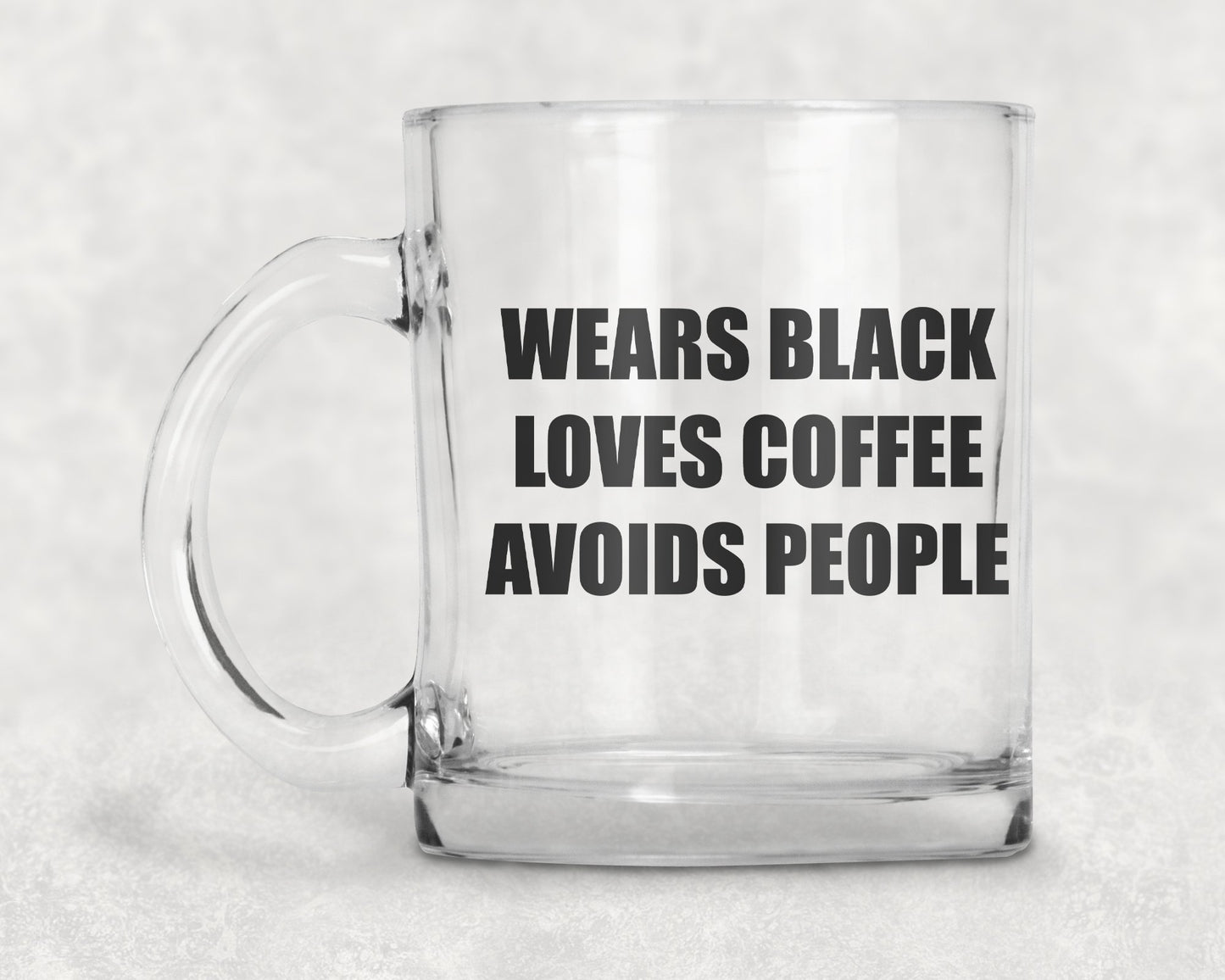 Wears Black Loves Coffee Avoids People Mug