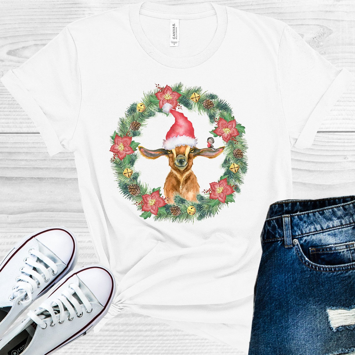 Christmas Goat Graphic Tee Graphic Tee