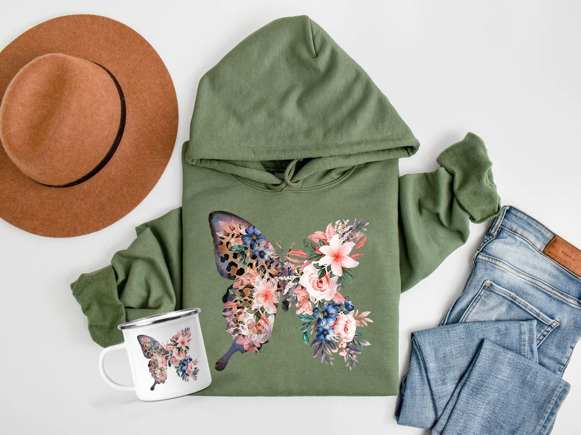 Leopard Floral Butterfly Mug