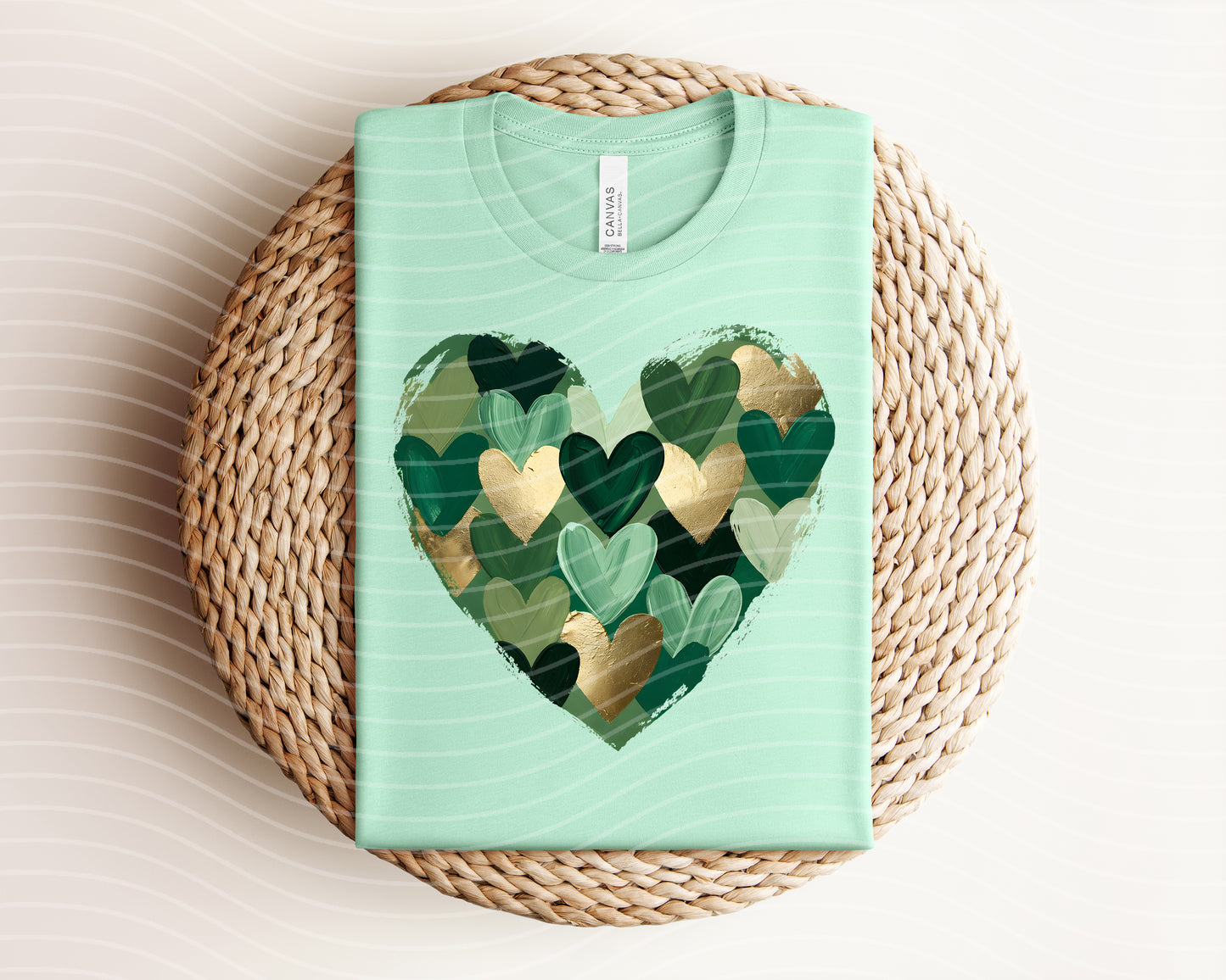 Green Hearts Graphic Tee