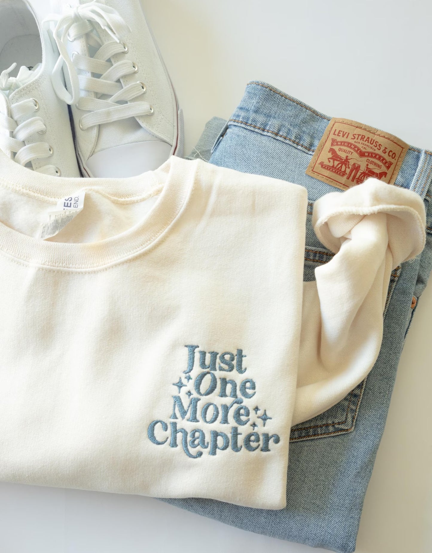 Just One More Chapter Embroidered Shirt