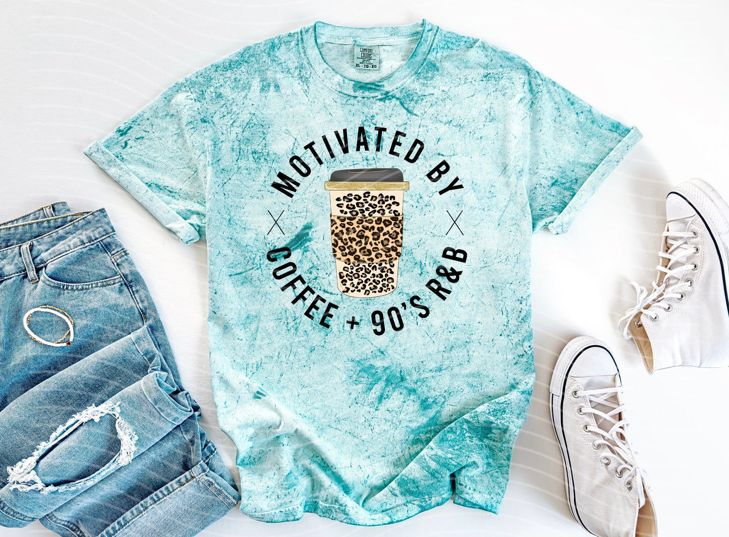 Motivated by Coffee and 90's R&B Graphic Tee