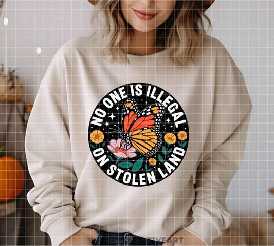 No One is Illegal on Stolen Land Graphic Tee