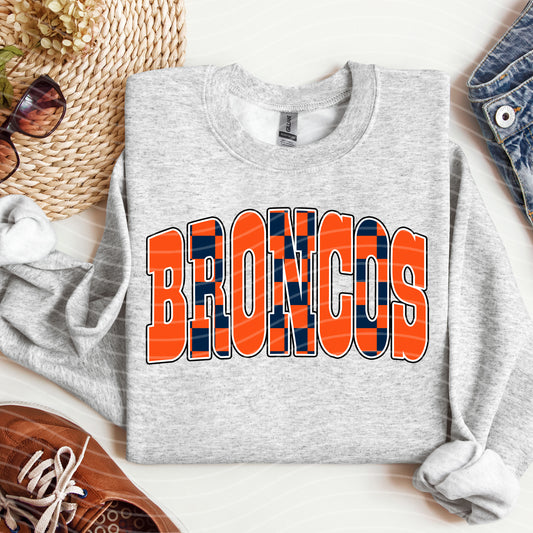 Broncos Checkered Graphic Tee