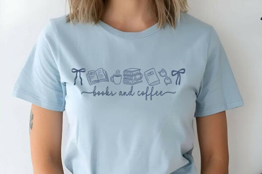 Books and Coffee Graphic Tee