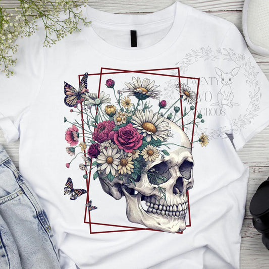 Floral Skull Graphic Tee
