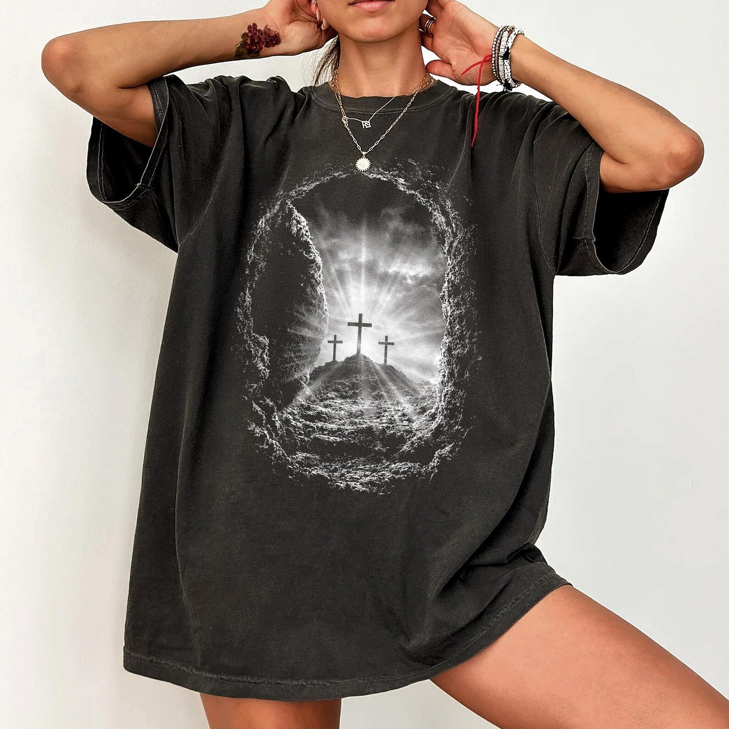 Black and White Crosses Graphic Tee