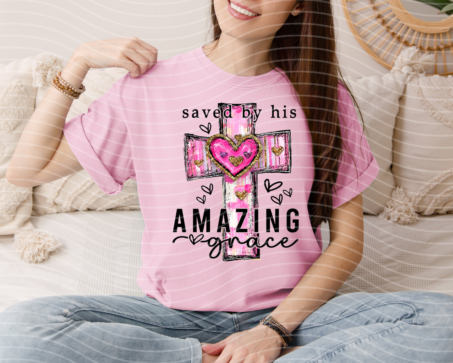 Saved by His Amazing Grace Graphic Tee