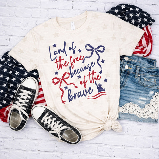 Land of the Free Because of the Brave Graphic Tee