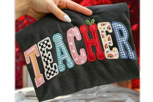 Teacher Faux Applique Graphic Tee