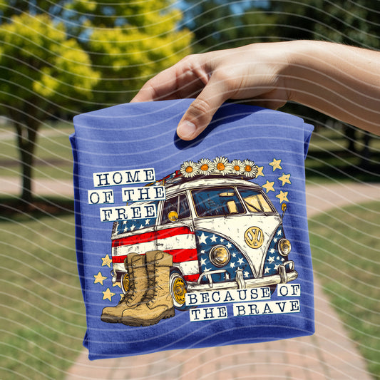 Home of the Free Because of the Brave Graphic Tee