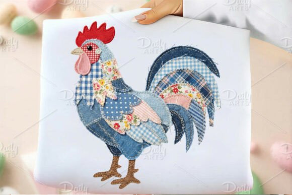 Patchwork Rooster Graphic Tee