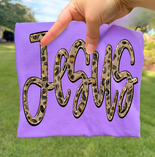 Jesus Leopard Graphic Tee