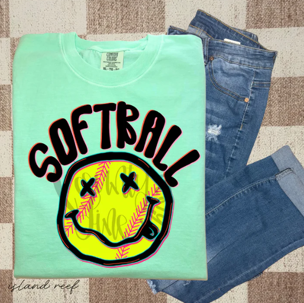 Softball Happy Graphic Tee