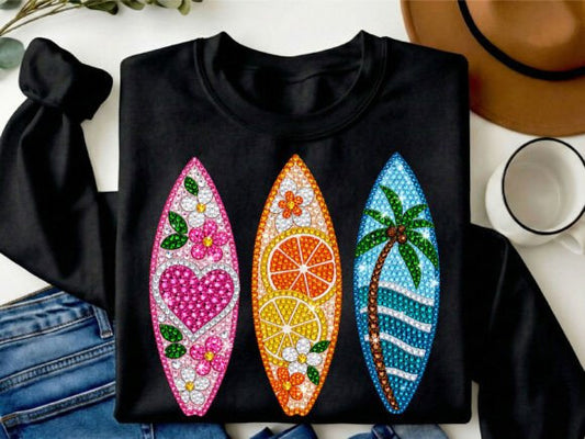 Rhinestone Surfboards Graphic Tee