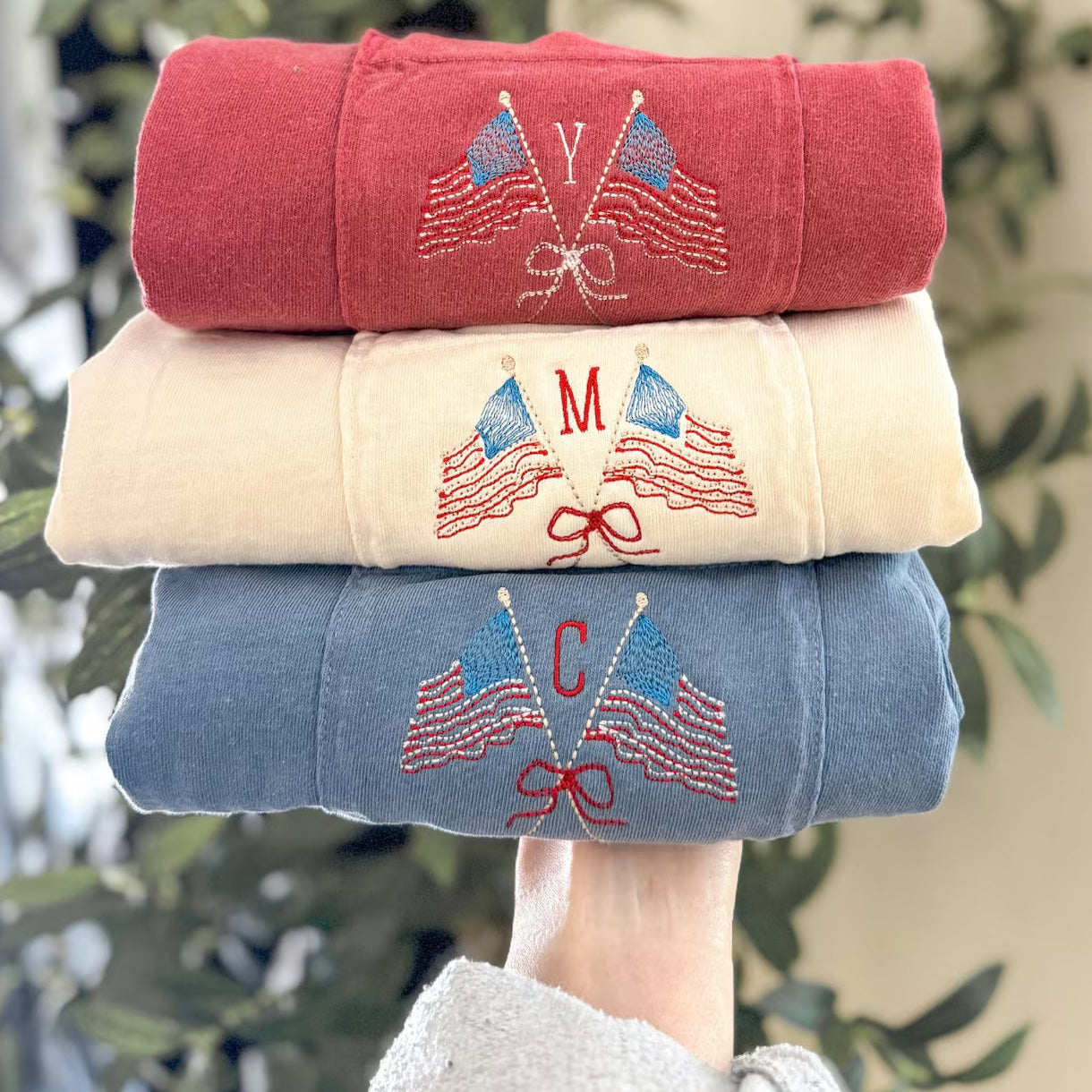 Monogram Flag Embroidered Shirt