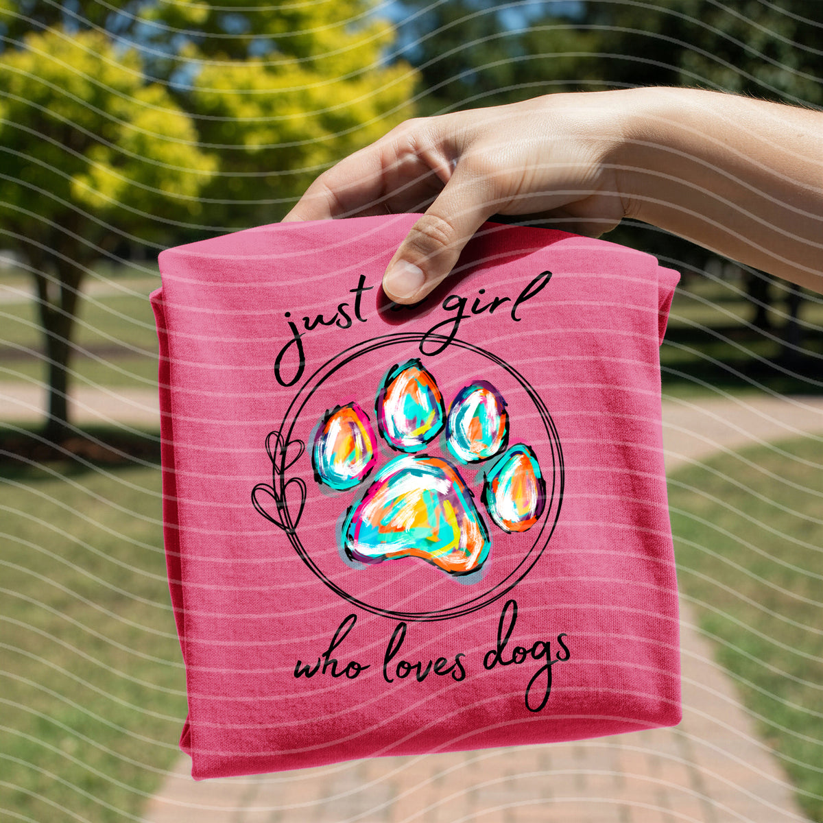Just a Girl Who Loves Dogs with Sleeves Graphic Tee