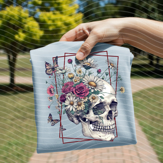 Floral Skull Graphic Tee