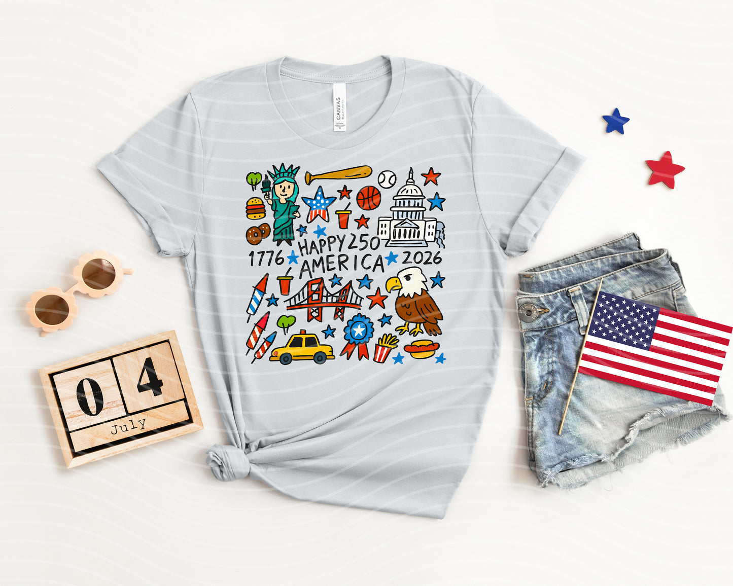 Happy 250 America Graphic Tee