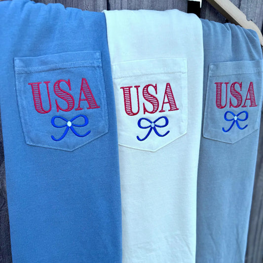 USA Bow Embroidered Shirt