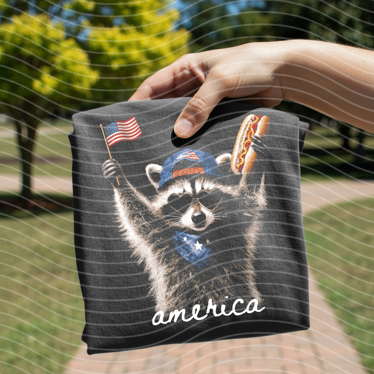 America Raccoon Graphic Tee
