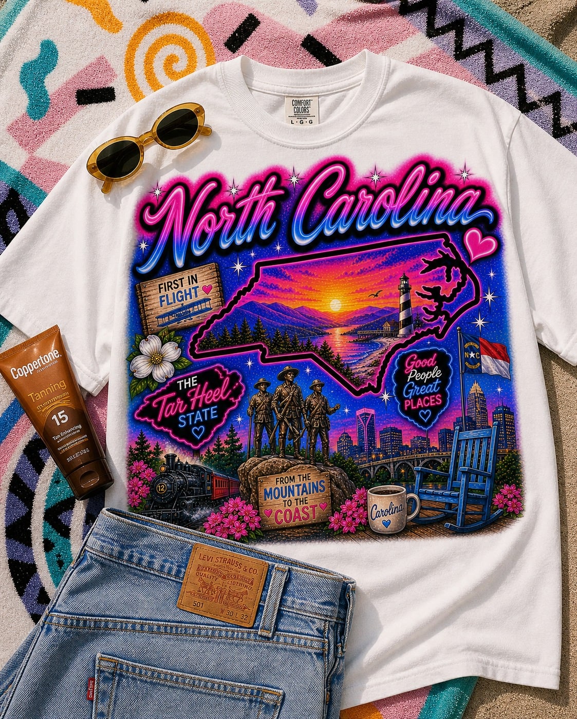North Carolina Airbrush Graphic Tee