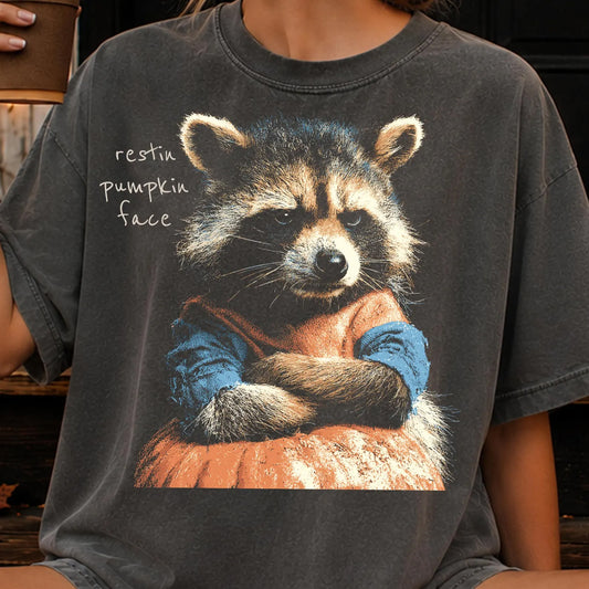 Restin Pumpkin Face Graphic Tee