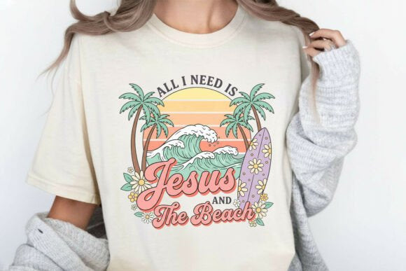 All I Need is Jesus and the Beach Graphic Tee