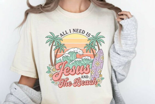 All I Need is Jesus and the Beach Graphic Tee