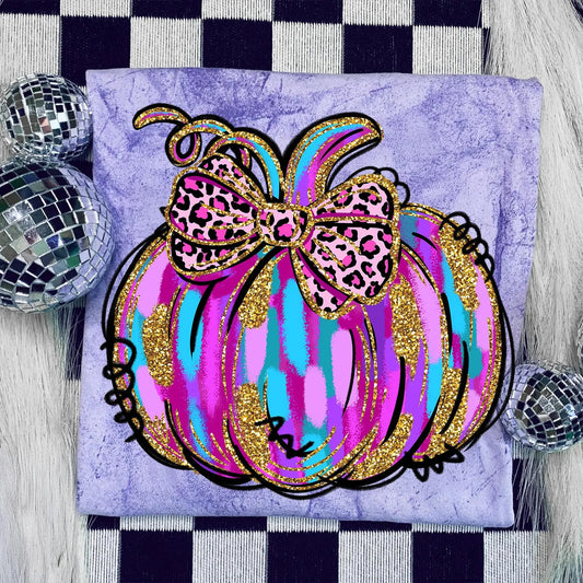 Bright Glitter Pumpkin Graphic Tee