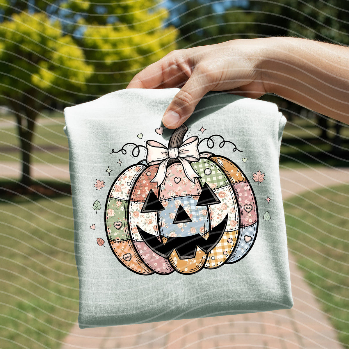Faux Embroidery Pumpkin Graphic Tee