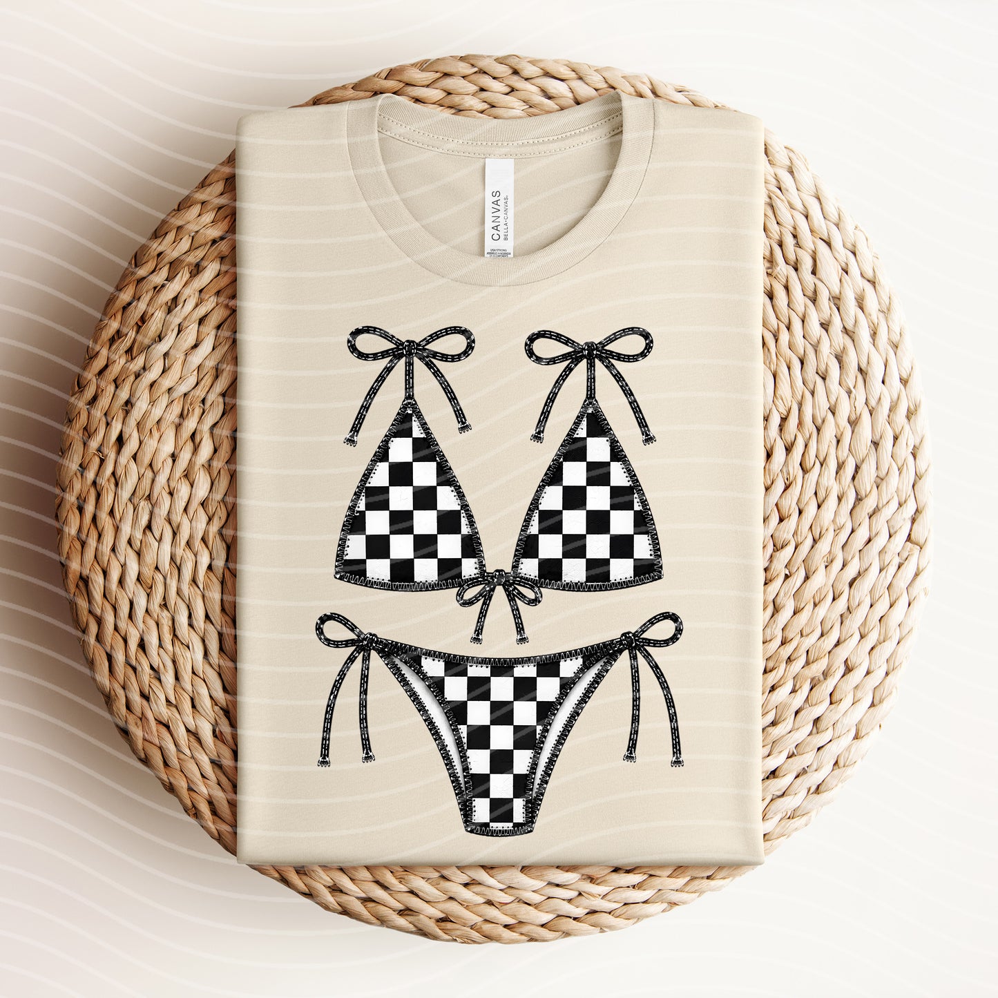 Checkered Bikini Graphic Tee