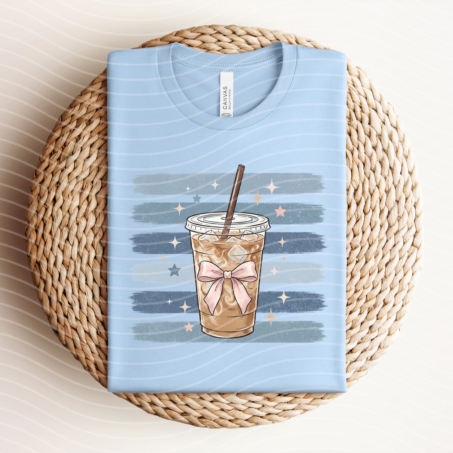 Iced Coffee Stripes Graphic Tee