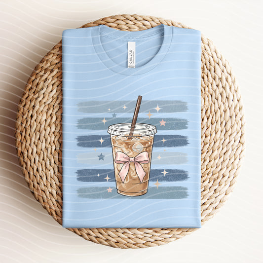 Iced Coffee Stripes Graphic Tee