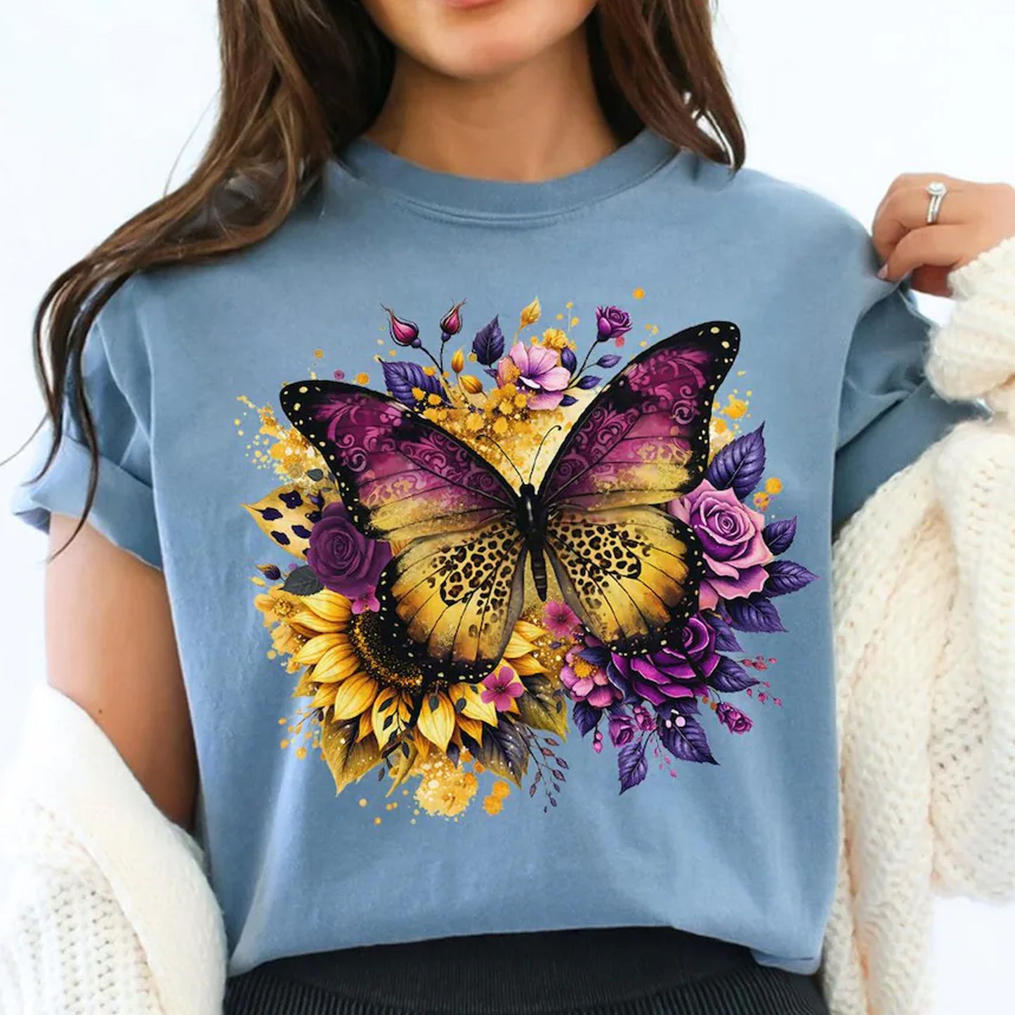 Floral Butterfly Graphic Tee
