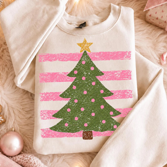 Striped Tree Graphic Tee
