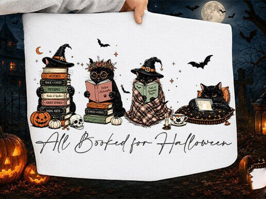 All Booked for Halloween Graphic Tee