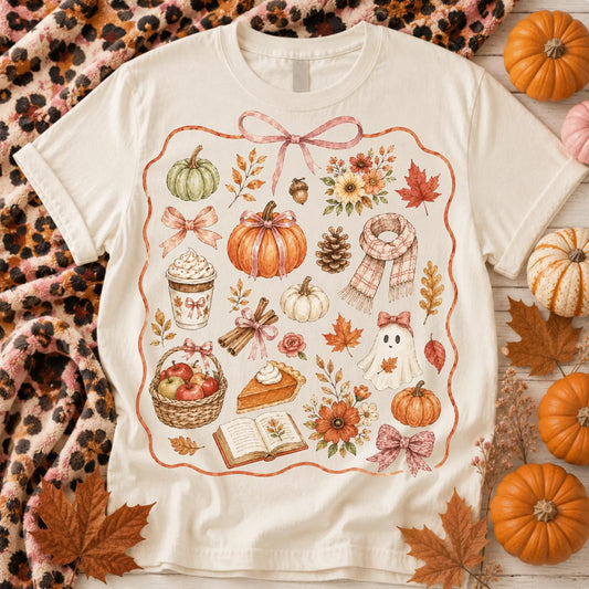 Coquette Fall Icons Graphic Tee