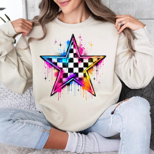 Checkered Star Graphic Tee