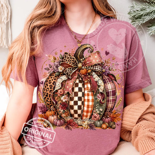 Mauve Floral Pumpkin Graphic Tee