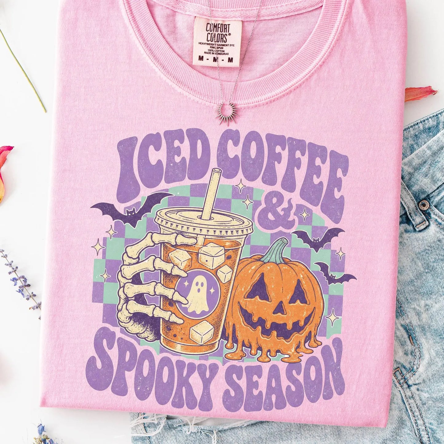 Iced Coffee & Spooky Season Graphic Tee