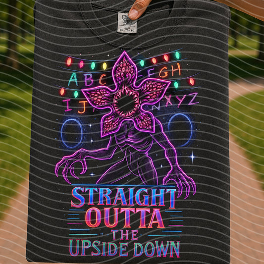 Straight Outta the Upside Down Neon Graphic Tee