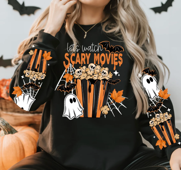 Let's Watch Scary Movies Graphic Tee