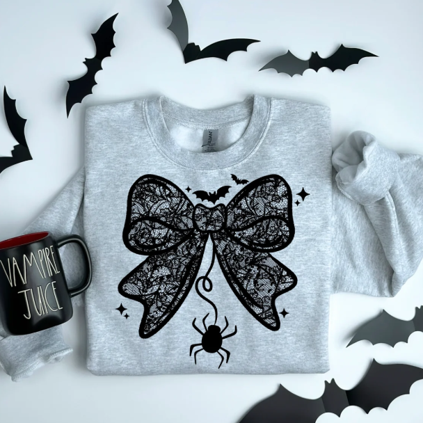 Lace Spider Bow Graphic Tee