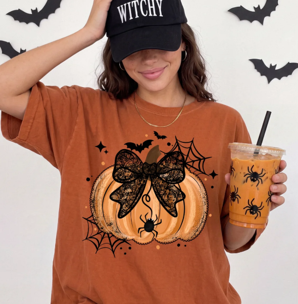 Lace Spider Pumpkin Graphic Tee