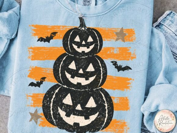Dark Pumpkin Stack Graphic Tee